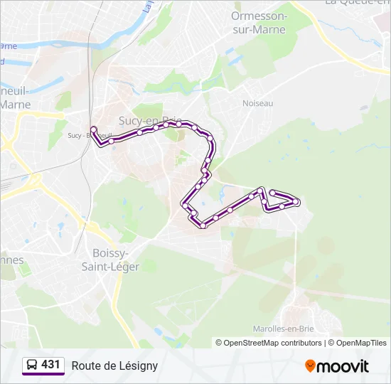 431 Bus Line Map