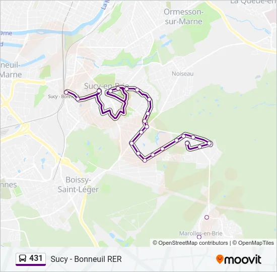 431 Bus Line Map