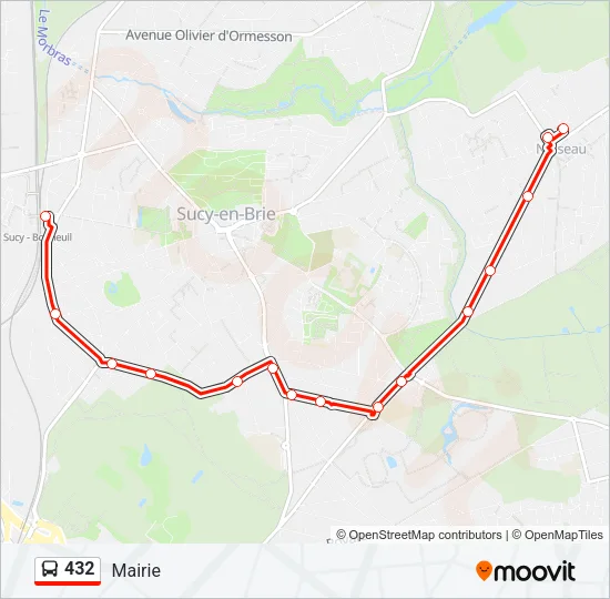 432 Bus Line Map