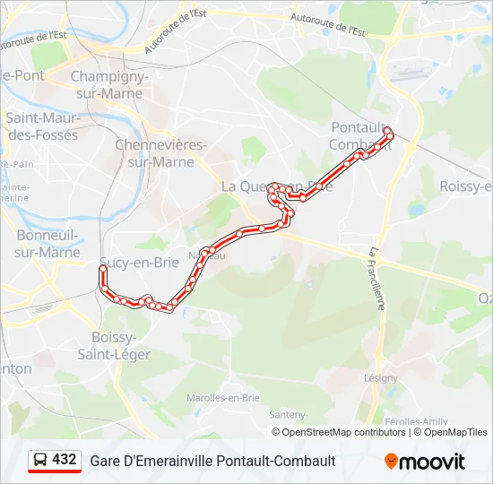 432 Bus Line Map