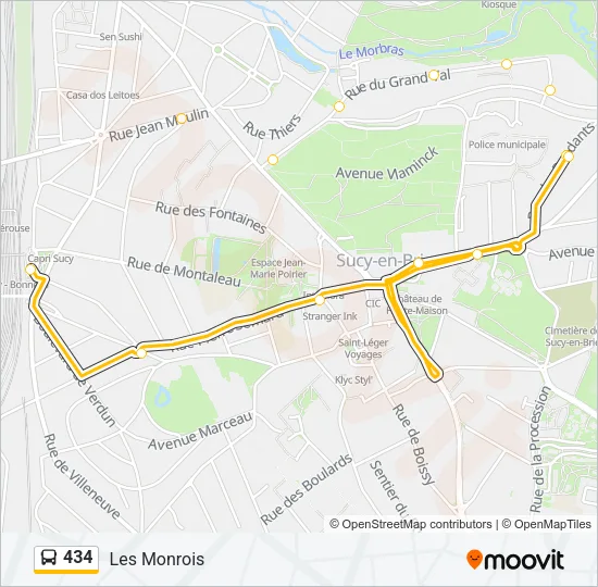 434 Bus Line Map