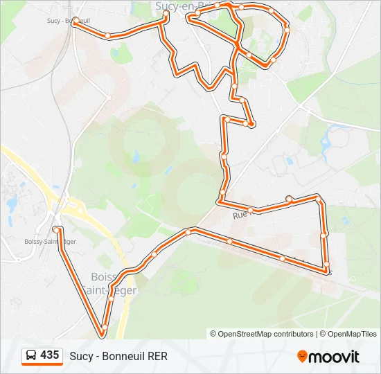 435 Bus Line Map