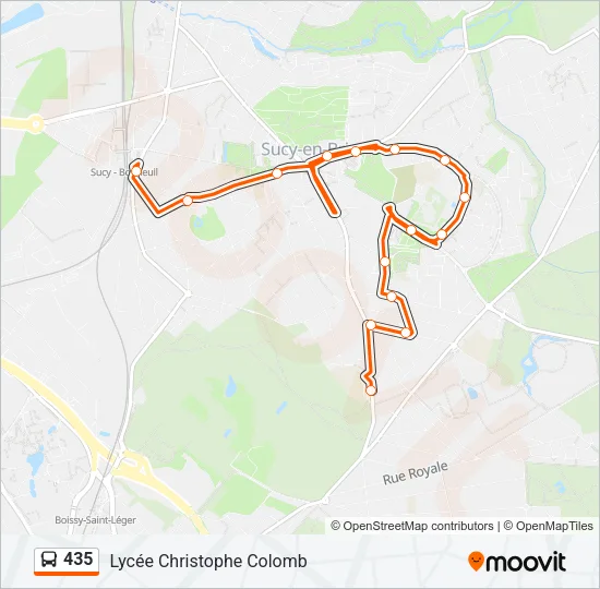 435 Bus Line Map