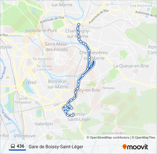 436 Bus Line Map