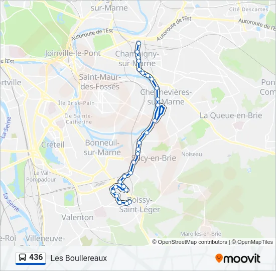 436 Bus Line Map