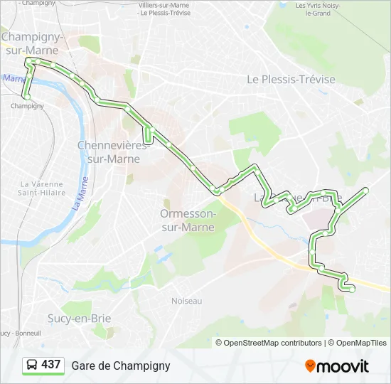 437 Bus Line Map