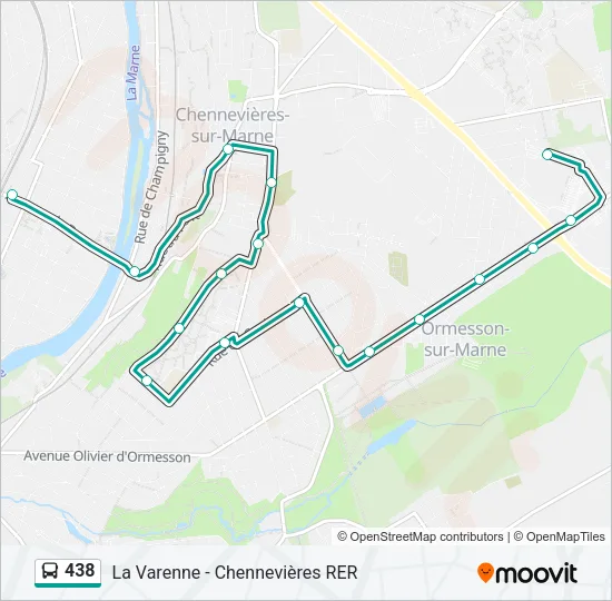 438 Bus Line Map