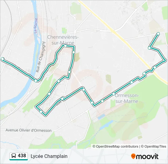438 Bus Line Map