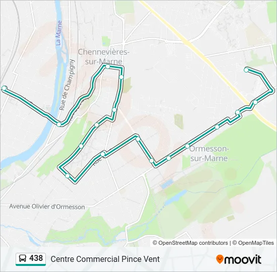 438 Bus Line Map
