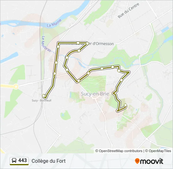 443 Bus Line Map