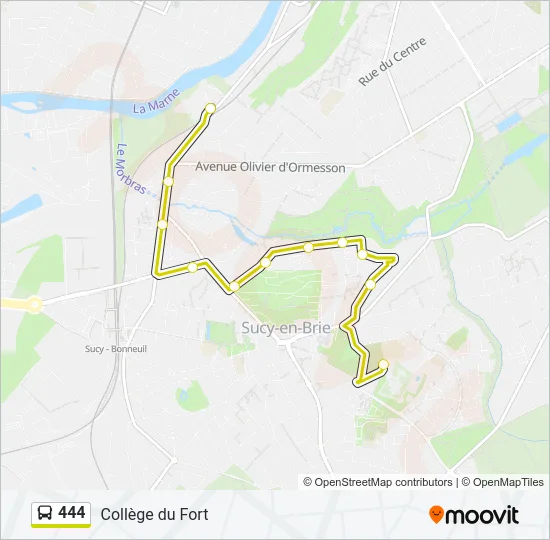 444 Bus Line Map