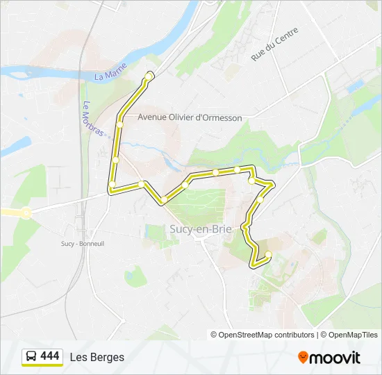 444 Bus Line Map