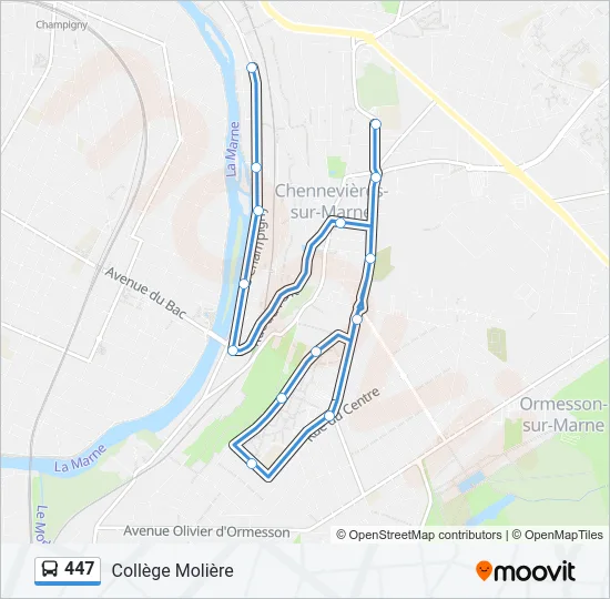 447 Bus Line Map