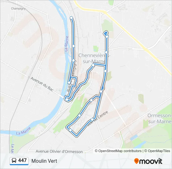 447 Bus Line Map