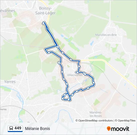 449 Bus Line Map