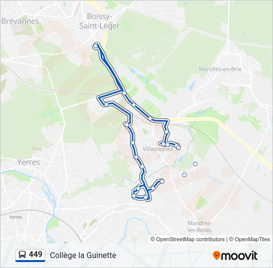 449 Bus Line Map