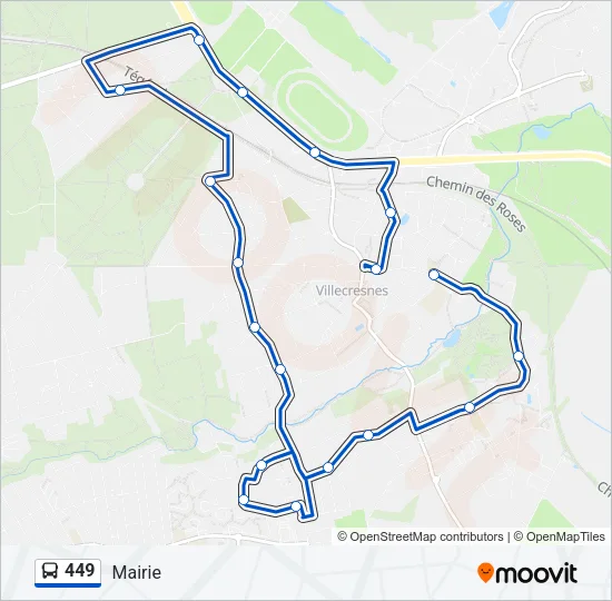 449 Bus Line Map