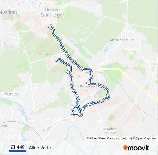 449 Bus Line Map