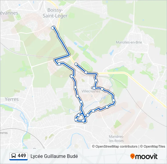 449 Bus Line Map