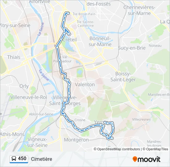 450 Bus Line Map