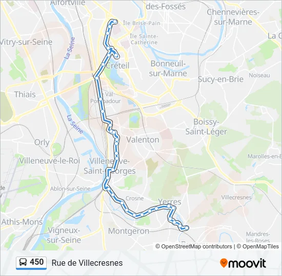 450 Bus Line Map