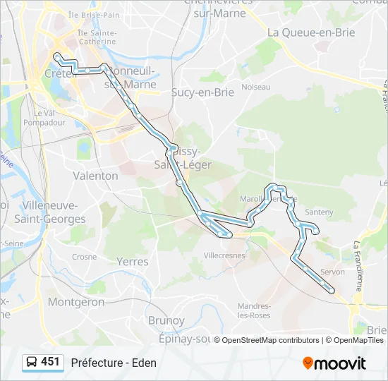 451 Bus Line Map
