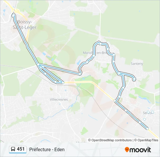 451 Bus Line Map