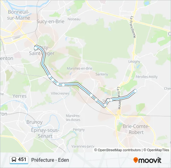 451 Bus Line Map