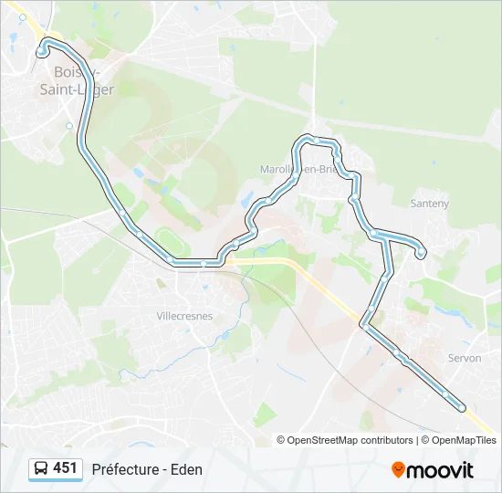 451 Bus Line Map