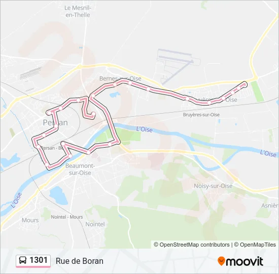 1301 Bus Line Map