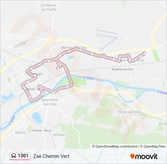 1301 Bus Line Map