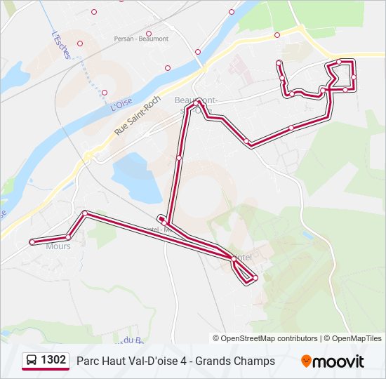 1302 bus Line Map