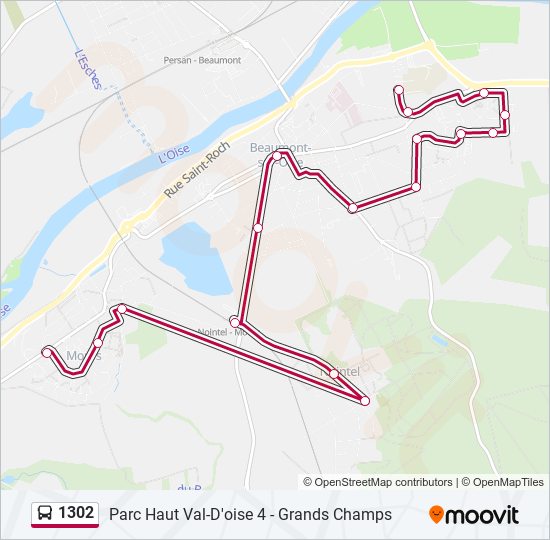 1302 bus Line Map