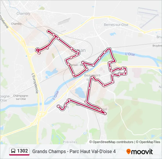 1302 Bus Line Map
