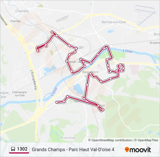 1302 Bus Line Map