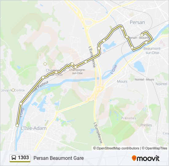 1303 bus Line Map