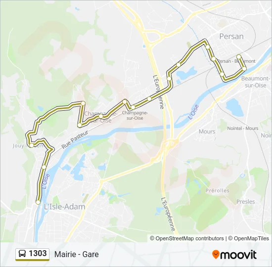 1303 Bus Line Map