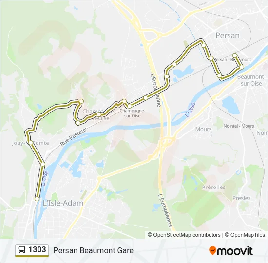 1303 Bus Line Map