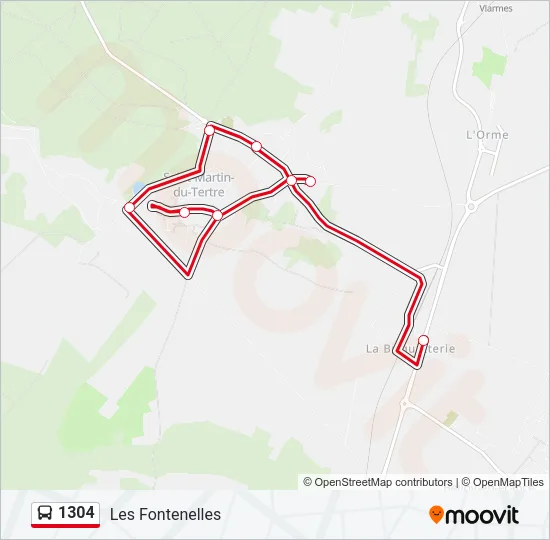 1304 Bus Line Map