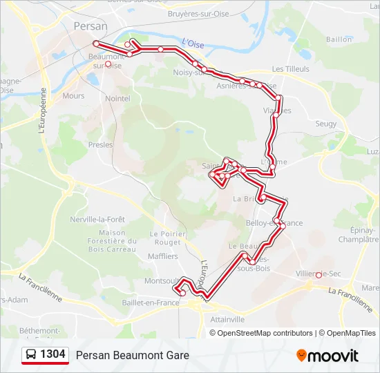 1304 Bus Line Map