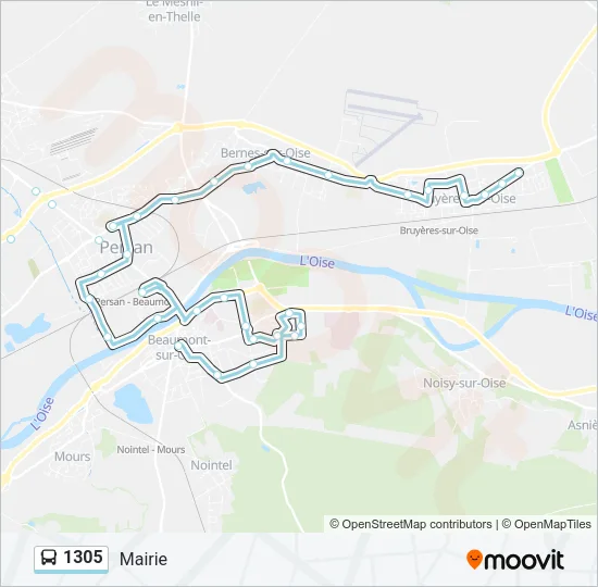 1305 Bus Line Map