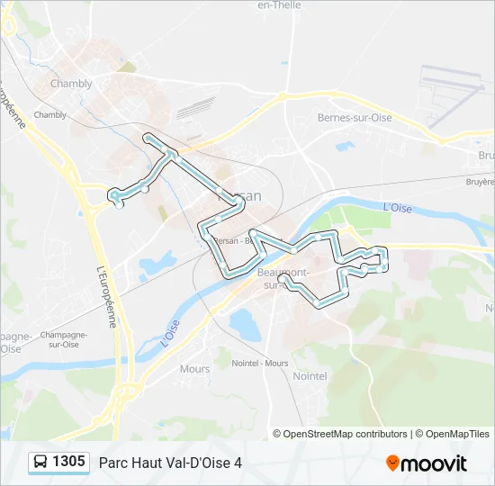 1305 Bus Line Map
