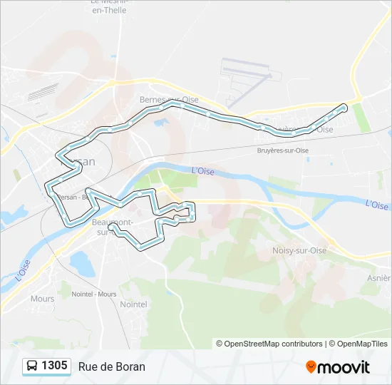 1305 Bus Line Map