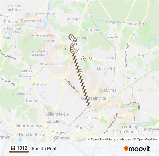 1312 Bus Line Map