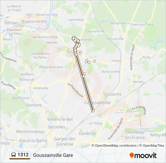 1312 Bus Line Map
