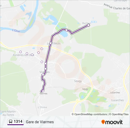 1314 Bus Line Map
