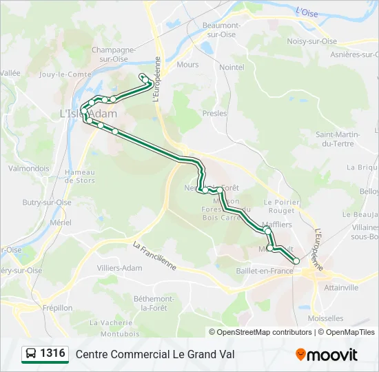 1316 Bus Line Map