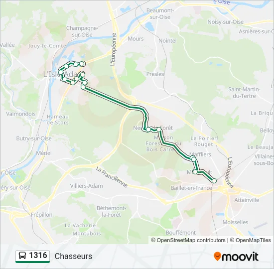 1316 Bus Line Map