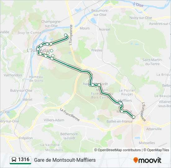 1316 Bus Line Map