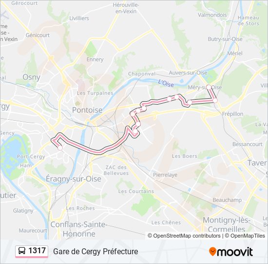 Plan de la ligne 1317 de bus